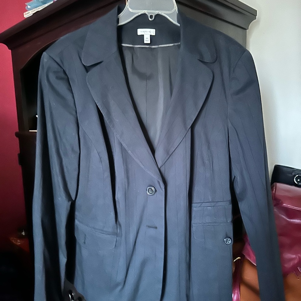 Classic Black Blazer with Black Stripes